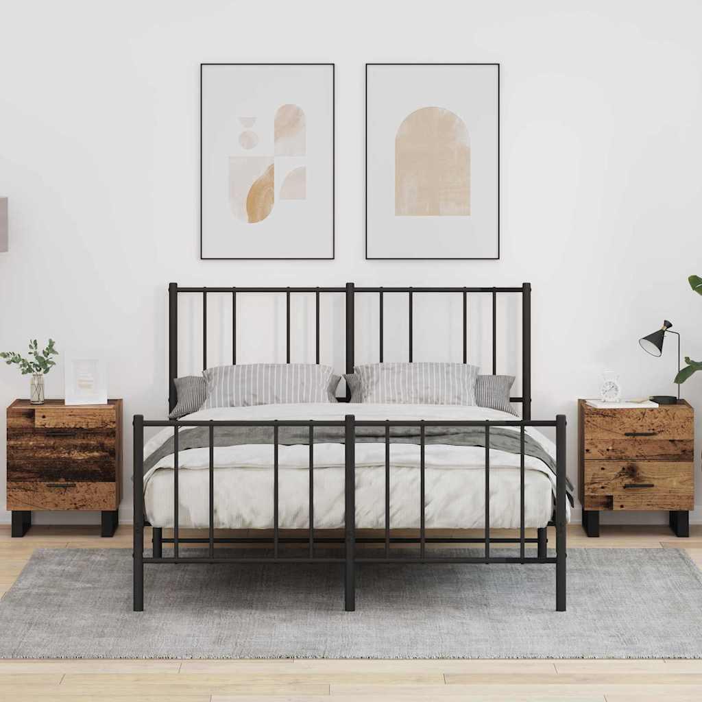 Natskab 2 stk Gammelt træ 40 x 35 x 47,5 cm Konstrueret træ billede