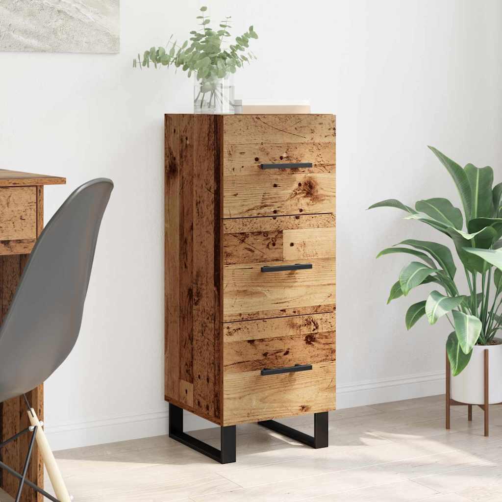 Sidebord Gammelt træ 34,5 x 34 x 90 cm Ingeniørt træ og jern billede