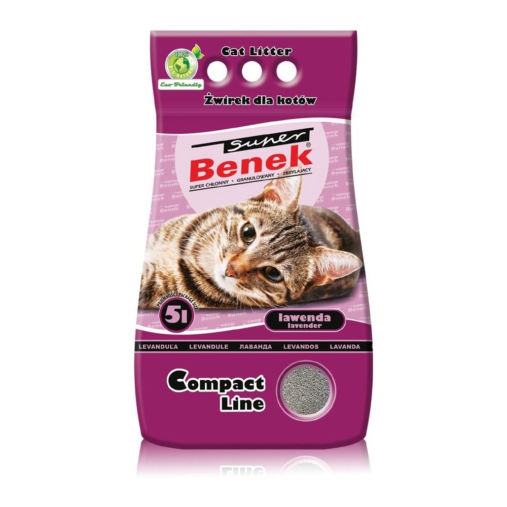 Kattegrus klumpende Super Benek Compact Lavendel 5 l billede