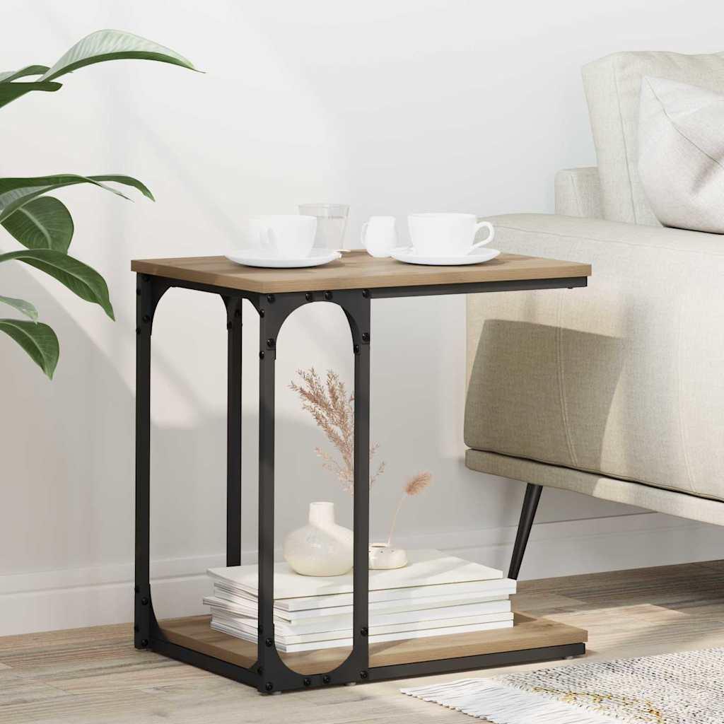 Sidebord med hylde artisan eg 50 x 35 x 52 cm Konstrueret træ billede