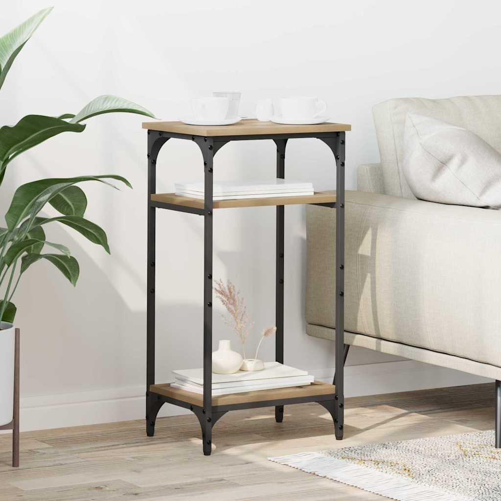Sidebord med hylde artisan eg 40 x 30 x 75 cm Konstrueret træ billede