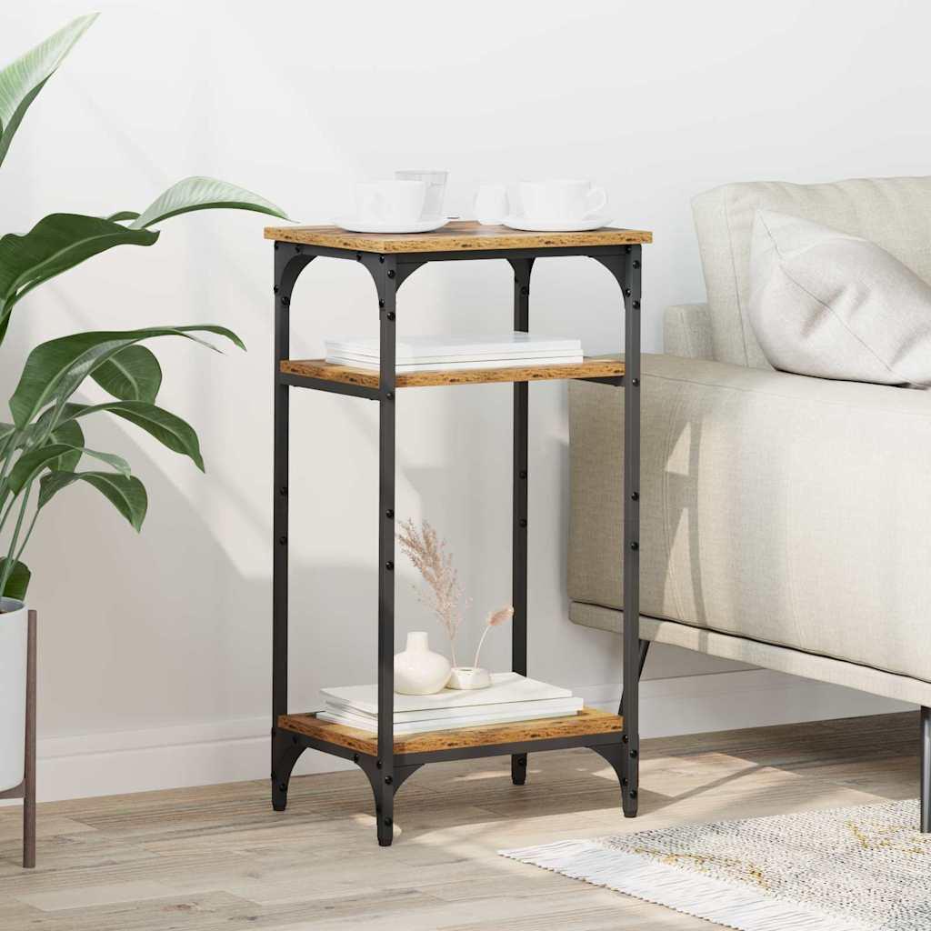 Sidebord med hylde Gammelt træ 40 x 30 x 75 cm Konstrueret træ billede