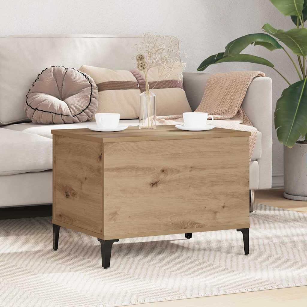 Sofabord artisan eg 60 x 44,5 x 45 cm Konstrueret træ billede
