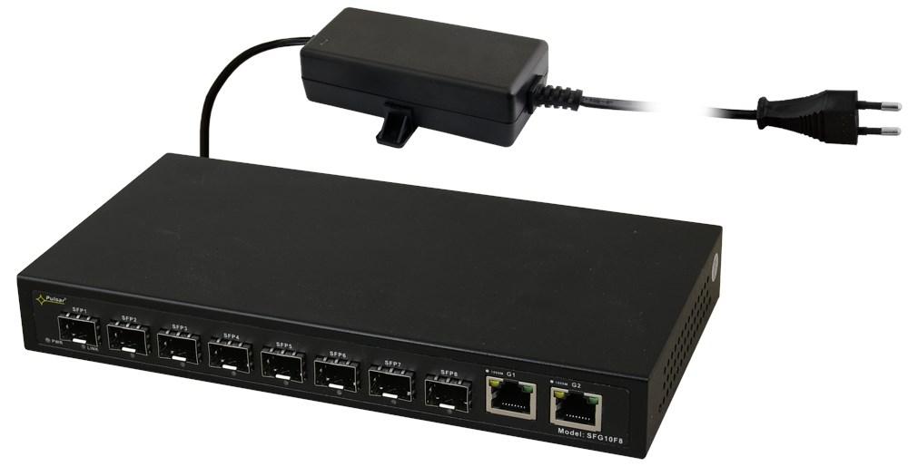 Netværksswitch PULSAR SFG10F8 – 8x SFP, 2x RJ45 billede