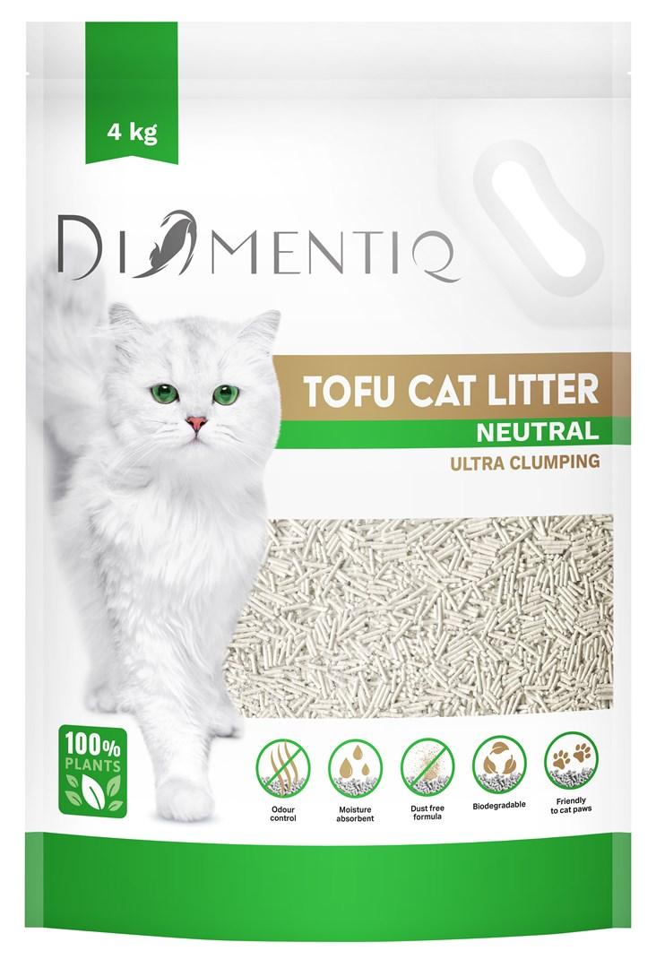 Kattegrus tofu klumpende neutral - DIAMENTIQ 4 kg billede