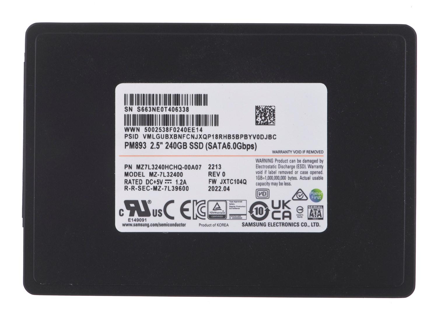 SSD harddisk Samsung PM893 240 GB 2,5" SATA