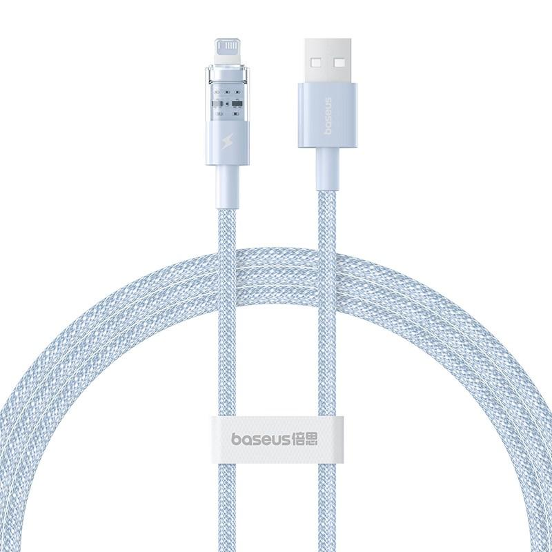 USB-kabel til iPhone – Baseus Gem 2,4 A hurtig opladning 1 m, blå billede