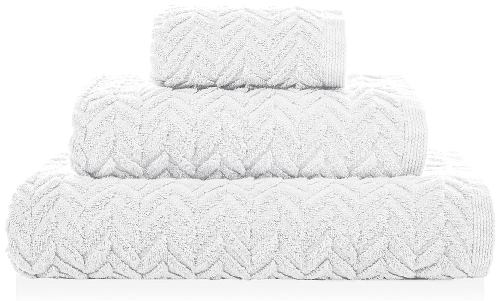 Håndklæde Sorema Chevron 30×50 cm - hvid, 100 % bomuld billede