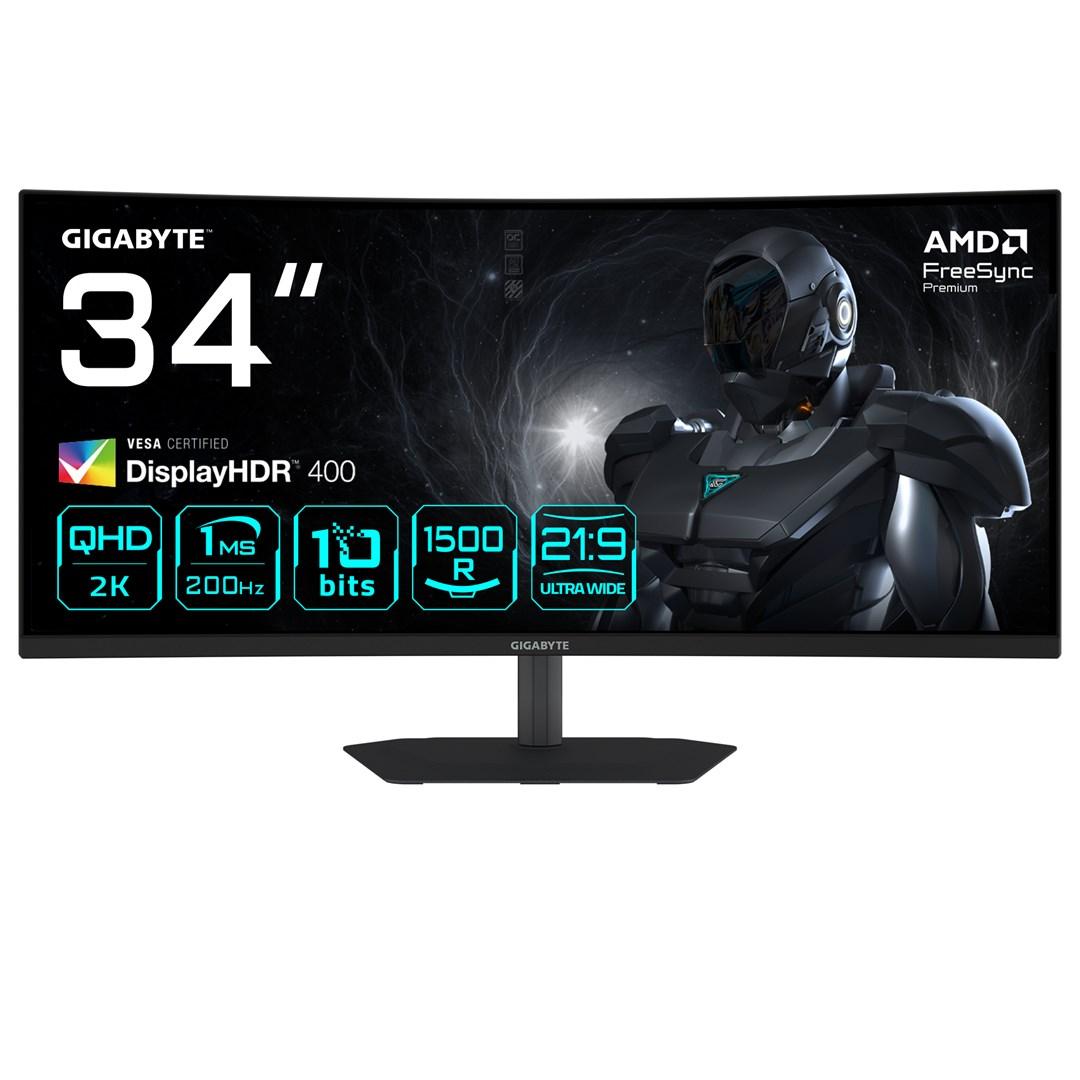 Buet gaming skærm 34" Gigabyte G34WQC2 - WQHD, 200 Hz, 1 ms