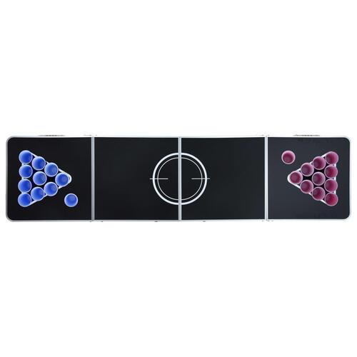 Foldbart beer pong-bord med kopper og bolde 240 cm