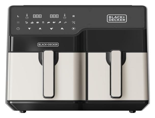 Airfryer dobbelt 9 l - Black & Decker BXAF9000E, 2.500 W, sort/rustfrit stål billede