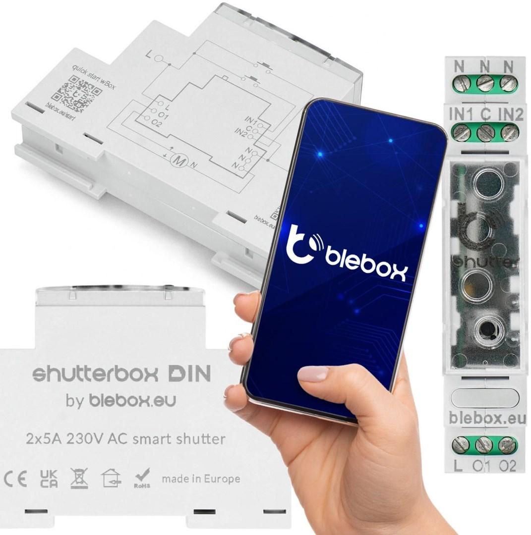 Smart rulleskodestyring Blebox Shutterbox DIN billede