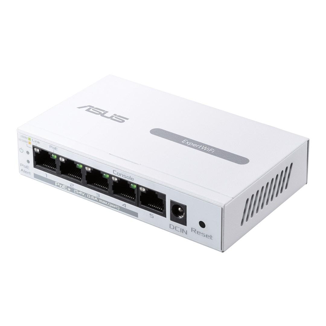 Netværksswitch ASUS ExpertWiFi EBP15 - Managed Gigabit PoE+, hvid