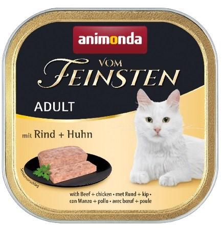 Vådfoder til kat – animonda Vom Feinsten Adult, okse med kylling, 100 g billede