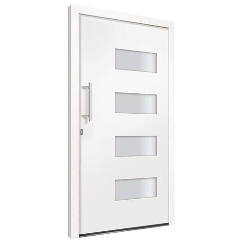 Hoveddør 100x210 cm aluminium og PVC hvid