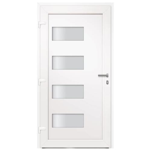 Hoveddør 100x210 cm aluminium og PVC hvid