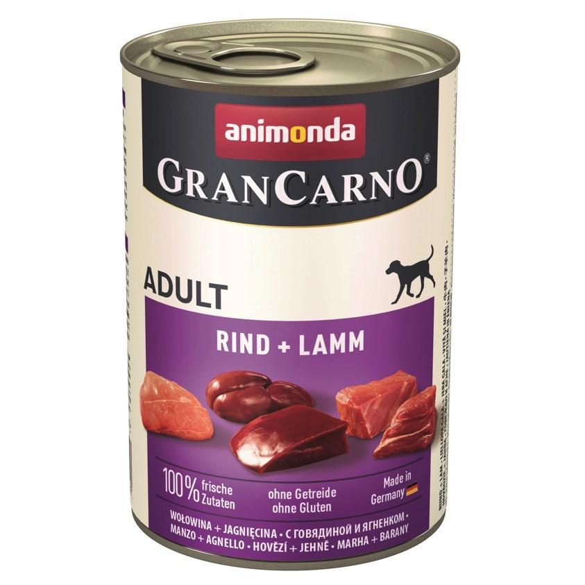 Hundefoder vådfoder animonda GranCarno Adult oksekød & lam 400 g billede