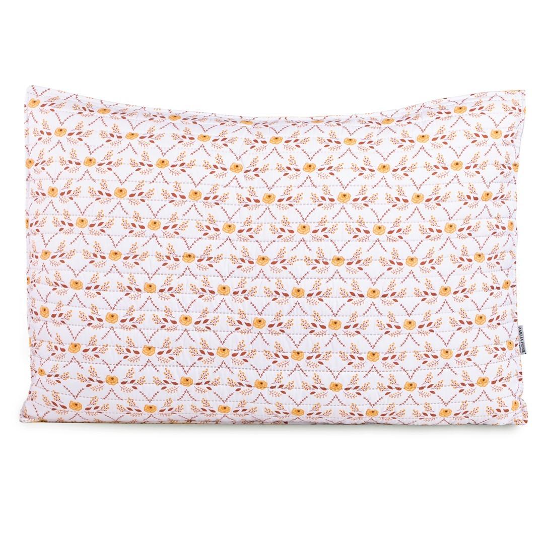 Pyntepude 50×70 – Folky hvid med løvprint – ameliahome billede