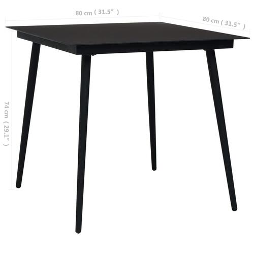 Udendørs spisebordssæt 3 dele polyrattan og glas