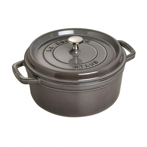 Gryde i støbejern 24 cm – ZWILLING Staub Cocotte, 3,8 l, grå