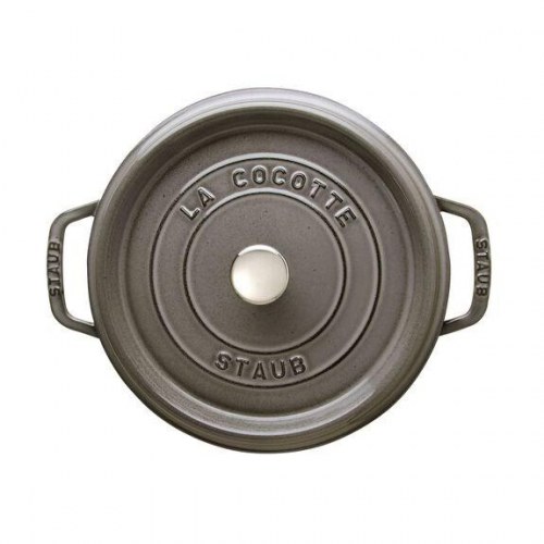 Gryde i støbejern 24 cm – ZWILLING Staub Cocotte, 3,8 l, grå