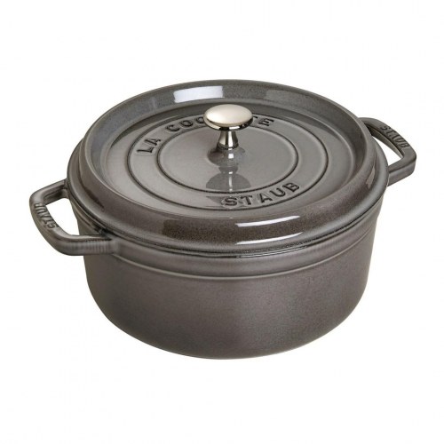 Gryde i støbejern 24 cm – ZWILLING Staub Cocotte, 3,8 l, grå