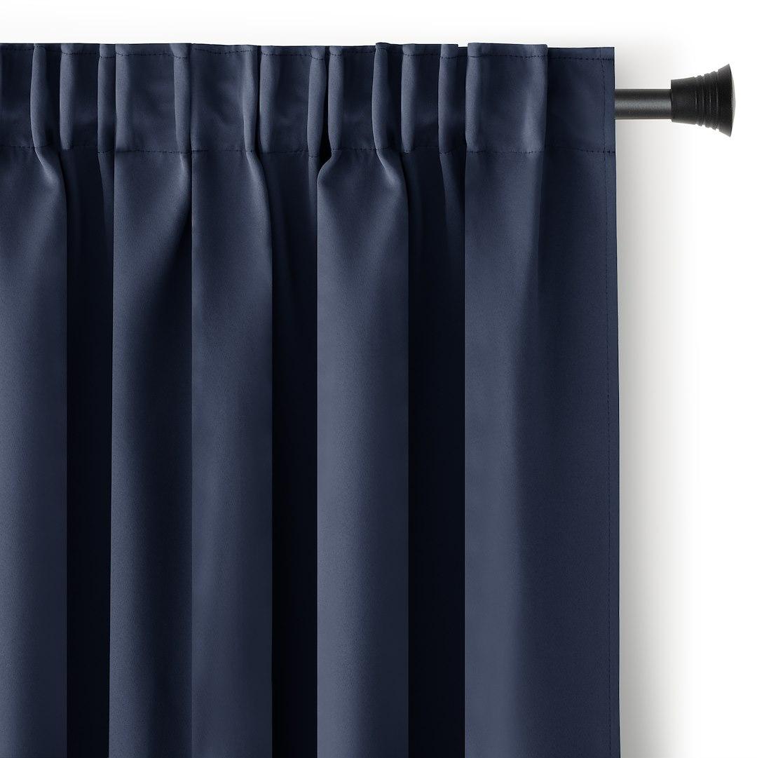 Mørklægningsgardin indigo 140x175 - RESTILO, klassisk med bånd billede