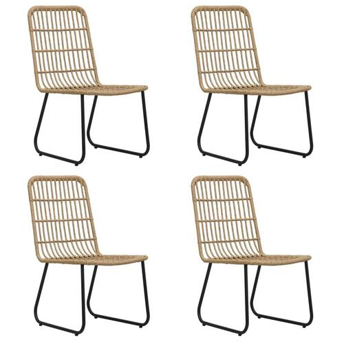 Udendørs spisebordssæt 5 dele polyrattan og glas