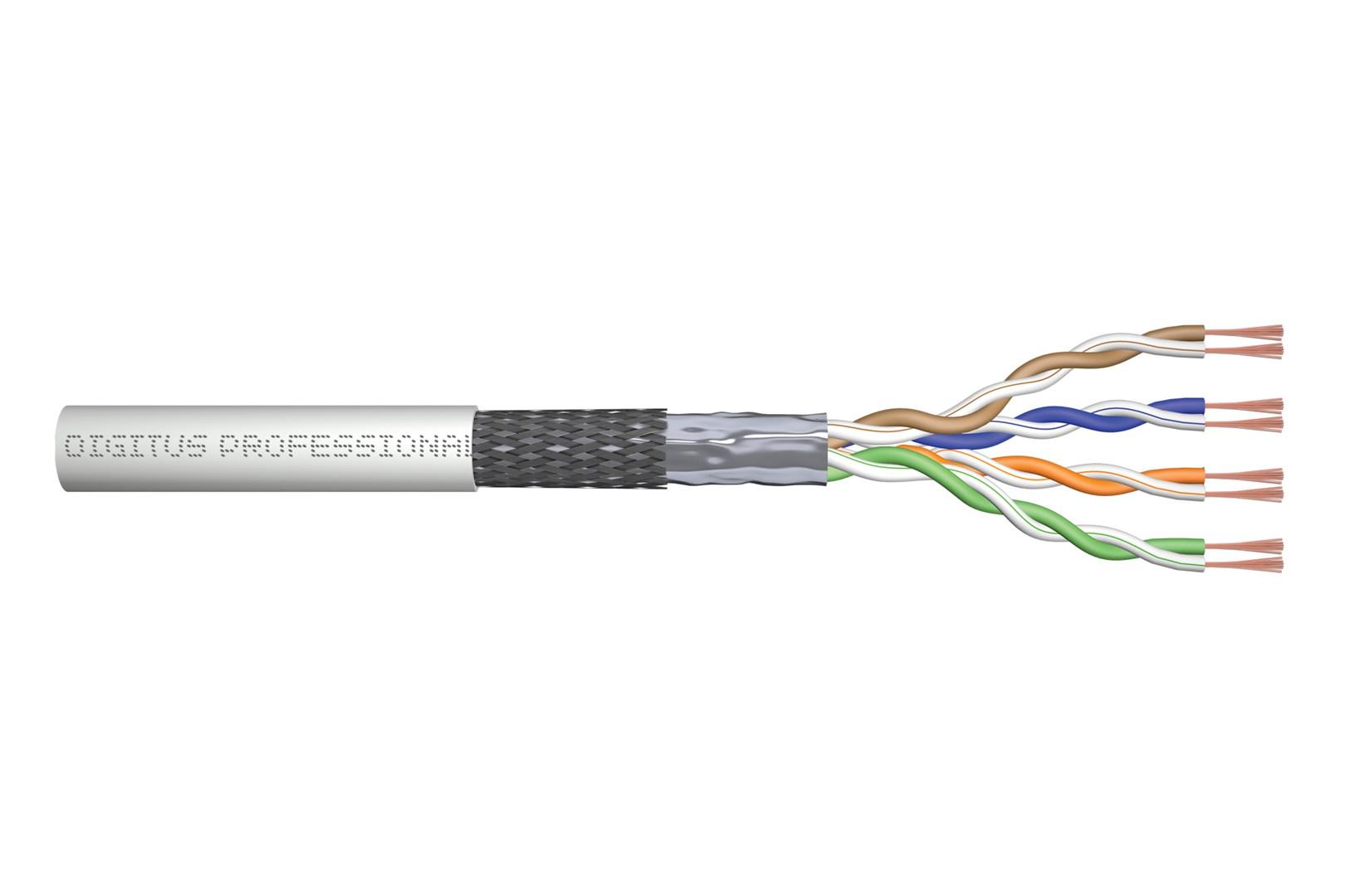 Netværkskabel Cat5e DIGITUS – SF/UTP rå kabel, 100 m, grå billede