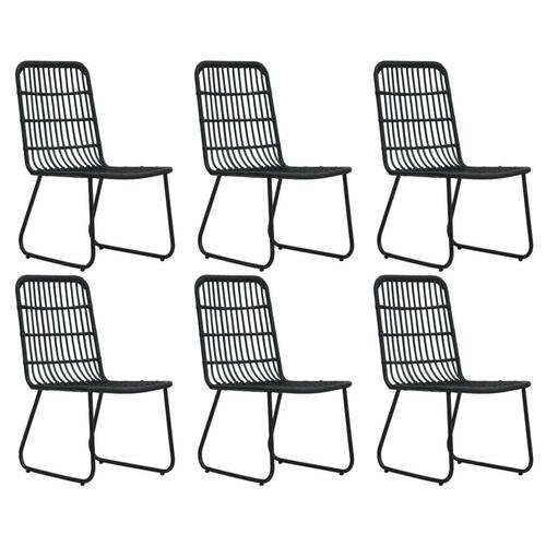 Udendørs spisebordssæt 7 dele polyrattan og glas
