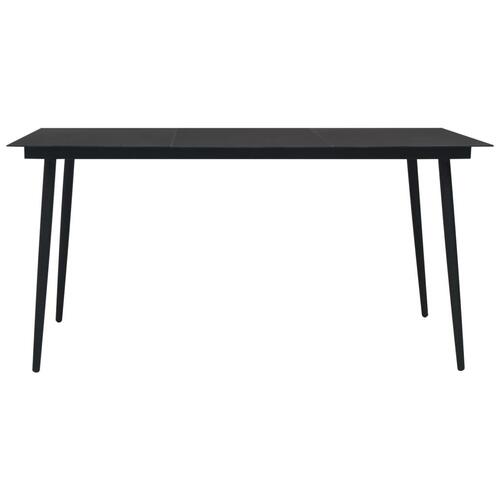 Udendørs spisebordssæt 7 dele polyrattan og glas