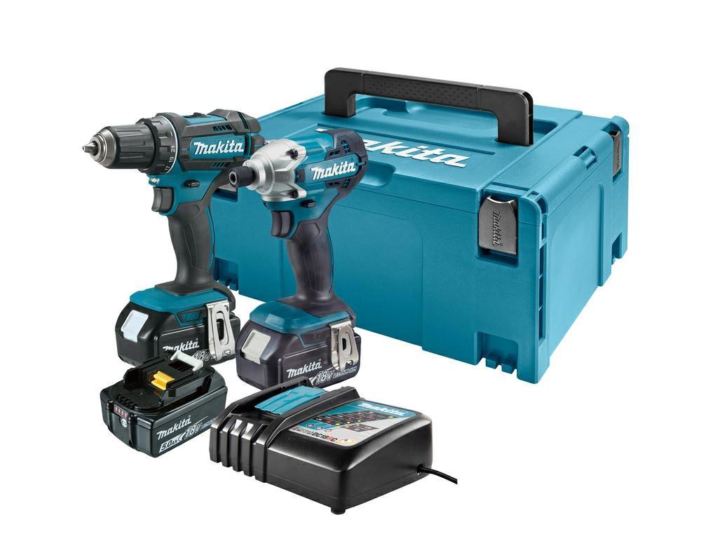 Boremaskine sæt Makita 18V 3×5,0Ah MAKPAC DLX2339JX1 billede
