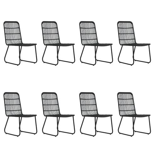 Udendørs spisebordssæt 9 dele polyrattan og glas