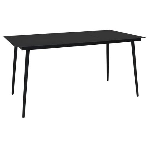 Udendørs spisebordssæt 9 dele polyrattan og glas