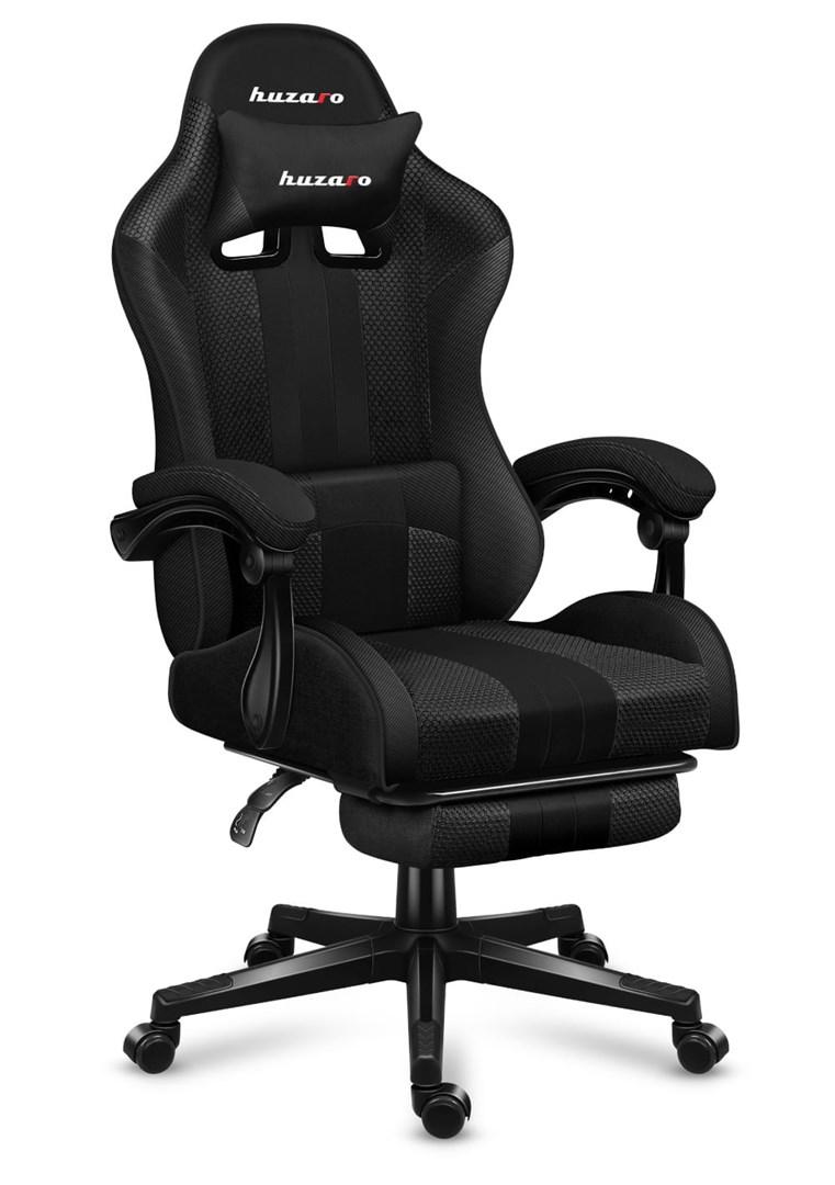 Gamerstol huzaro Force 4.7 Carbon Mesh – sort stof, fodstøtte billede