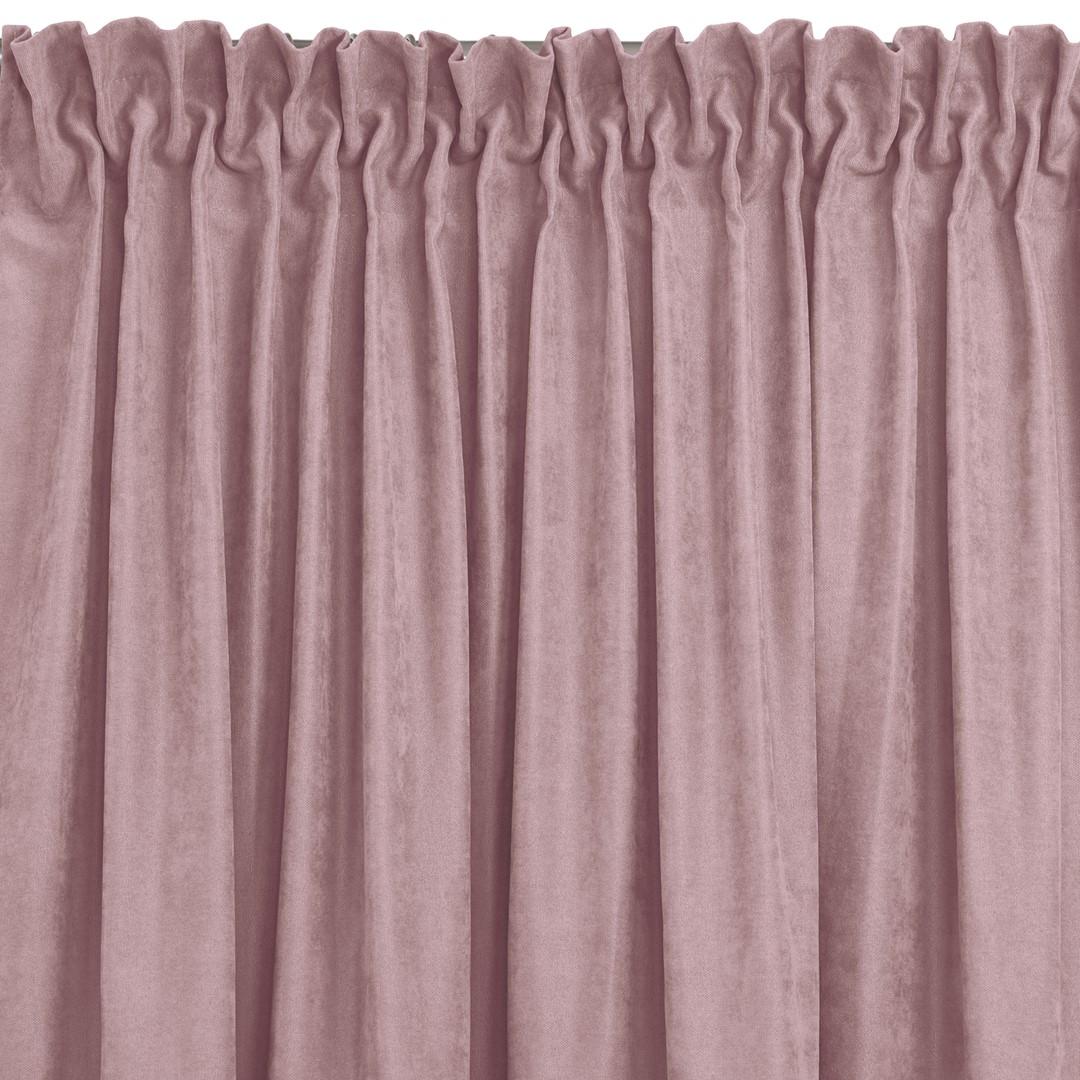 Mørklægningsgardin HOMEDE MILANA - lyserød, 220×270 cm, klassisk chenille med rynkebånd billede