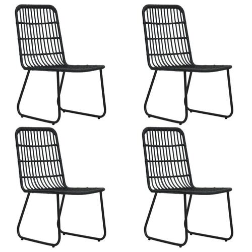 Udendørs spisebordssæt 5 dele polyrattan og glas