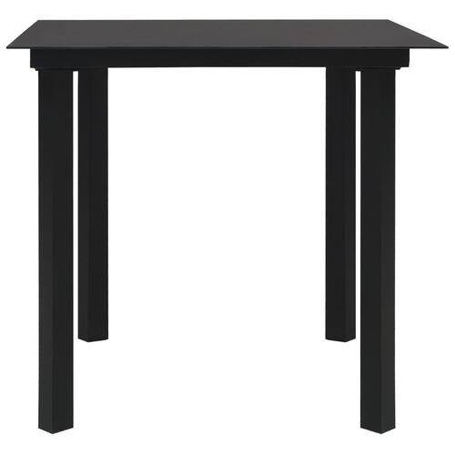 Udendørs spisebordssæt 5 dele polyrattan og glas