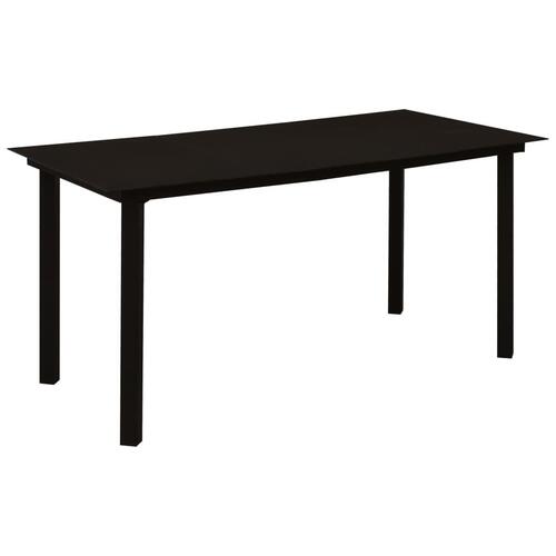Udendørs spisebordssæt 5 dele polyrattan og glas