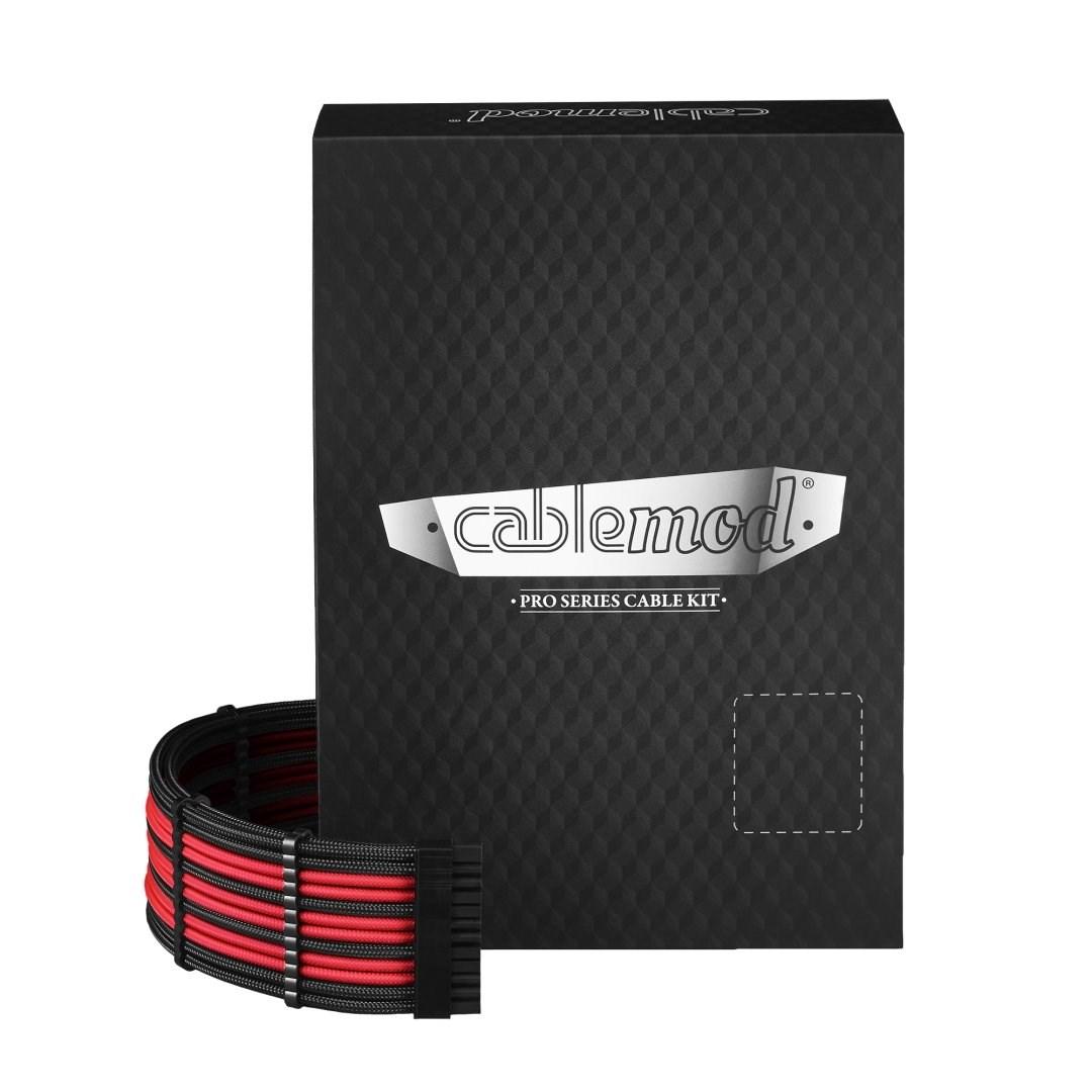 Sleeved PSU-kabelkit CableMod Pro Series - sort/rød billede