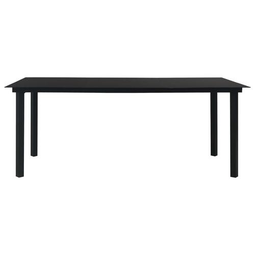 Udendørs spisebordssæt 7 dele polyrattan og glas