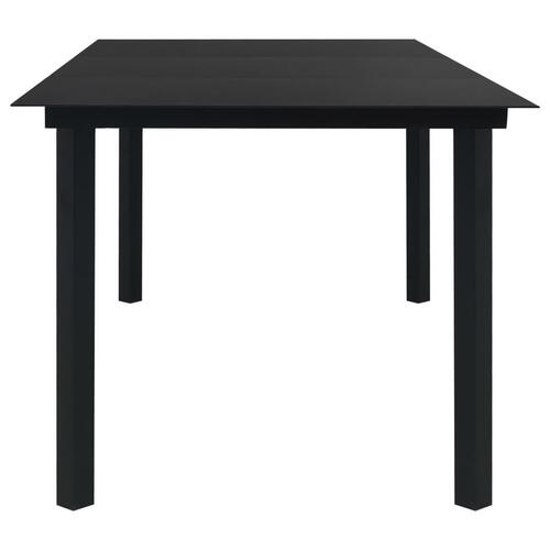 Udendørs spisebordssæt 7 dele polyrattan og glas