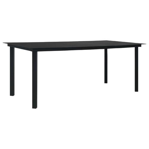 Udendørs spisebordssæt 9 dele polyrattan og glas
