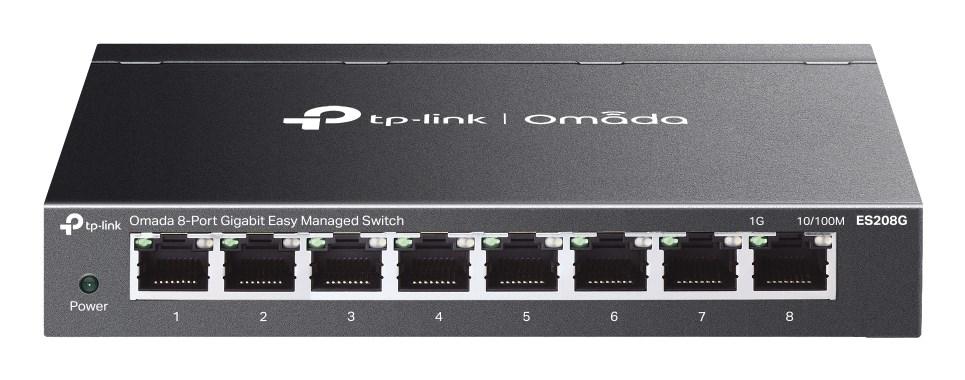 Netværksswitch TP-Link Omada ES208G L2 Managed Gigabit, 8 porte, sort billede