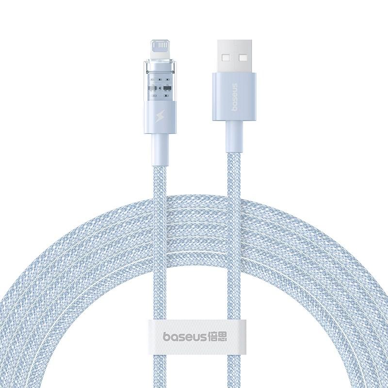 USB-kabel Lightning 2 m – Baseus Gem, hurtig opladning 2,4 A, blå billede