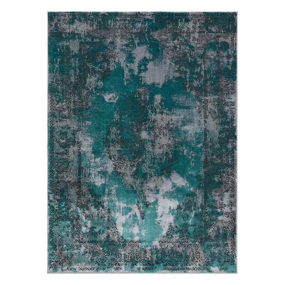 Gulvtæppe havgrøn 160x220 - Hakano Welli Abstract 5 billede