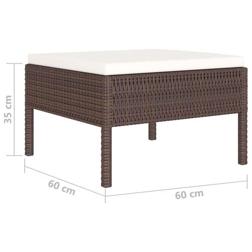 Loungesæt til haven 10 dele med hynder polyrattan brun