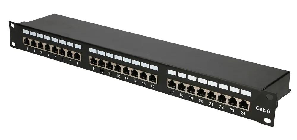 Extralink V2 - Patch-panel - stativmonterbar - CAT 6 - STP - RJ-45 X 24 - 1U - 19
