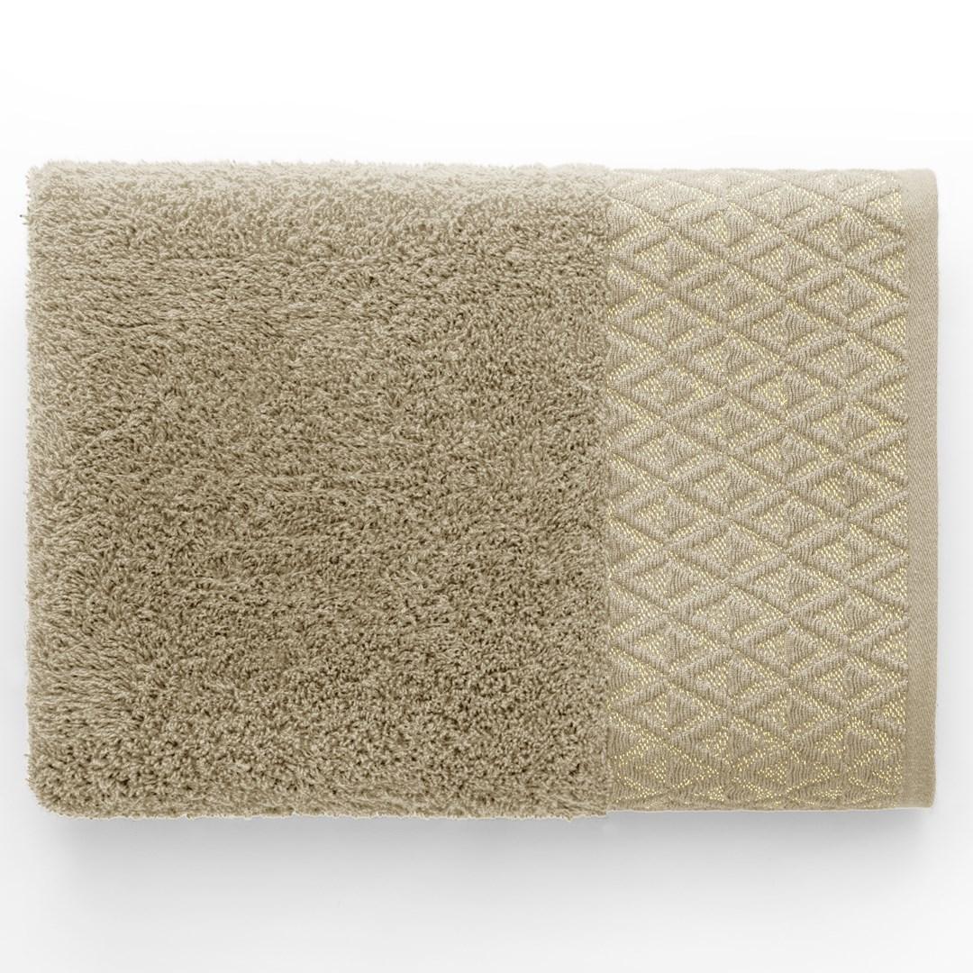 Håndklæde 50×90 cm DecoKing Andrea - cappuccino/guld billede