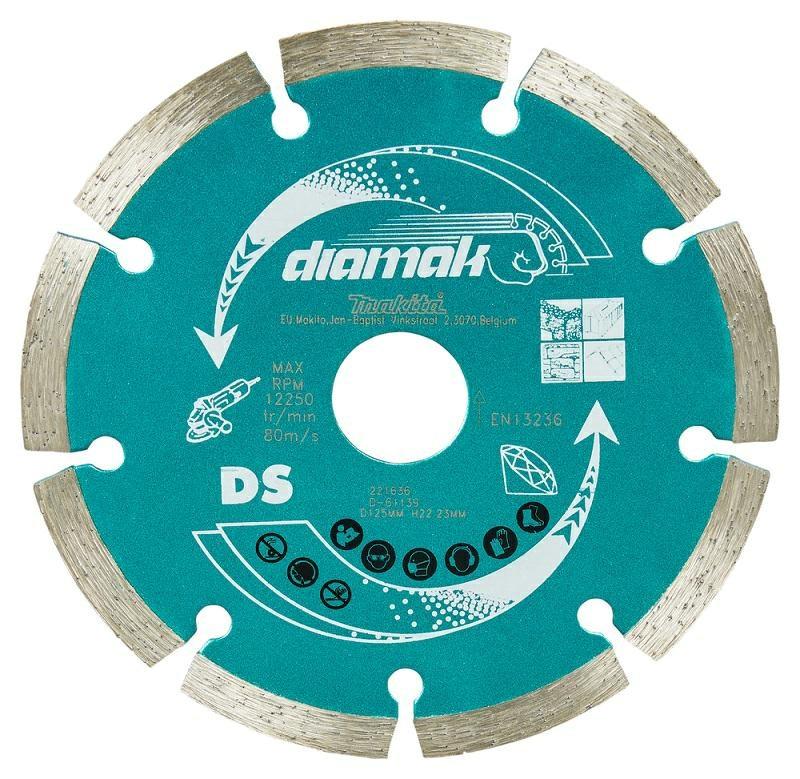 Diamantklinge 125 x 22,23 mm segment – Makita (10 stk) til beton, mursten, marmor billede